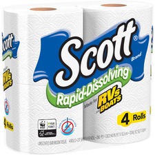 Kimberly KCC 47617 Scott Rapid-dissolving Toilet Paper - White - Soft,