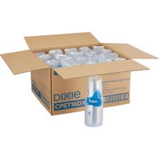 Georgia DXE CPET16DXCT Dixie Clear Plastic Cold Cups - 16 Fl Oz - 500 