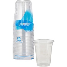 Georgia DXE CPET12DX Dixie Foods Clear Plastic Cold Cups - 25  Pack - 