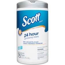 Kimberly KCC 53609 Scott 24 Hour Sanitizing Wipes - Fresh Scent - 75  