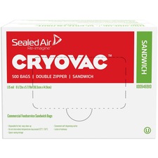 Diversey DVO 100946910 Cryovac Resealable Sandwich Bags - 1.15 Mil (29