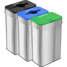 Hls HLC HLS21UOTTRIO 21-gallon Trashrecyclecompost Can Set - Push Butt