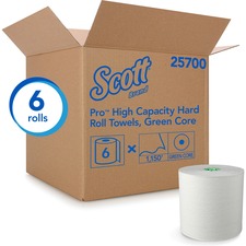 Kimberly KCC 25700 Scott Pro Hard Roll Paper Towels - White - Paper - 