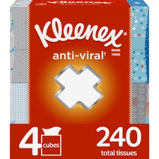 Kimberly KCC 51044 Kleenex Anti-viral Facial Tissues - 3 Ply - White -