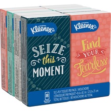 Kimberly 46651CT Kleenex Go Packs Facial Tissues - 3 Ply - 8.60 X 8.30