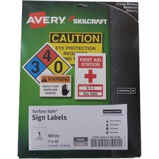 National 7530016878146 Skilcraft Avery Surface Safe Sign Labels - 7 Wi