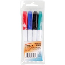 Integra ITA 18297 Dry-erase Markers - Fine Marker Point - Assorted Alc