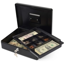 Carl CUI 82012 Carl Bill Tray Steel Security Cash Box - Steel - Black 