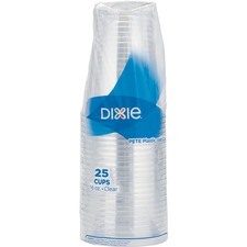 Georgia DXE CPET16DX Dixie Foods Clear Plastic Cold Cups - 25  Pack - 