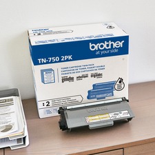 Original Brother TN7502PK Tn-750 Toner Cartridge - Twin-pack - Black -