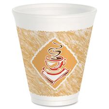 Dart DCC 12X16G Dart Cafe G Design Foam Cups - 12 Fl Oz - 1000  Carton