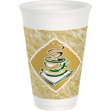 Dart DCC 16X16G Dart Cafe G Design Foam Cups - 16 Fl Oz - 1000  Carton