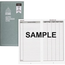 Dome DOM 770 Dome Auto Mileage Log - 32 Sheet(s) - 3 14 X 6 14 Sheet S