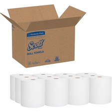 Kimberly KCC 02068 Scott White Hard-roll Towels - 7.87 X 400 Ft - Whit