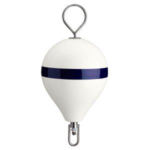 Polyform CM-2SS W-STR Mooring Buoy Wss 13.5 Diameter - White Blue Stri