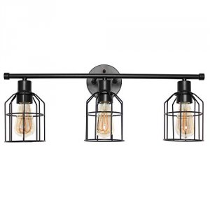 All LHV-1000-BK Lalia Home 3 Light Industrial Wired Vanity Light, Matt