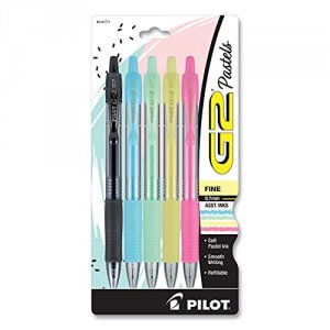 Pilot PIL14171 Pen,g2,pastel,7mm,5pk,ast