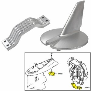 Tecnoseal 21104AL Anode Kit Whardware - Yamaha 200-250hp - Aluminum