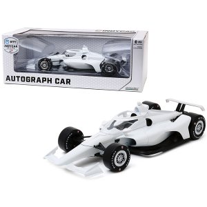 Greenlight 11075 Autograph Indycar Plain White With Chrome Wheels Ntt 