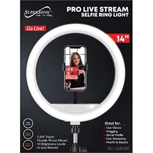 Supersonic SC-2410SR 14 Selfie Ring Light (tripod)