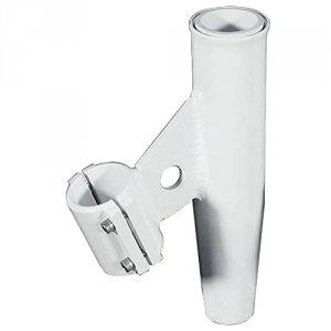 Lees RA5002WH Lees Clamp-on Rod Holder - White Aluminum - Vertical Mou