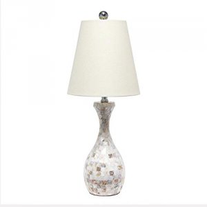 All LHT-5062-MO Lalia Home Malibu Curved Mosaic Seashell Table Lamp Wi