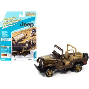 Johnny JLCG025-JLSP150A Jeep Cj-5 Mocha Brown Metallic With Golden Eag