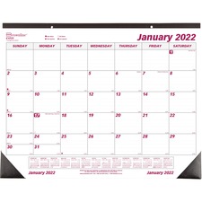 Dominion RED C1731 Brownline Professional Monthly Deskwall Calendar - 