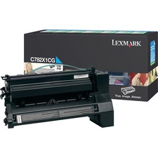 Original Lexmark LEX C782X1CG Extra High Yield Cyan Return Program Ton