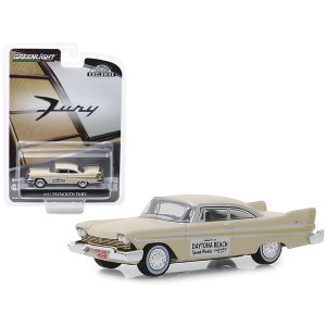 Greenlight 30046 1957 Plymouth Fury Cream Daytona Beach Speed Weeks Fe