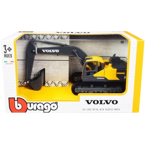 Bburago 32086 Volvo Ec220e Tracked Excavator Yellow And Gray 150 Dieca