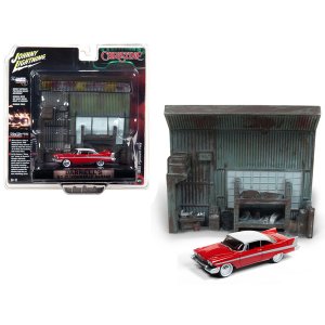 Johnny JLDR002-JLSP032 1958 Plymouth Fury Red With Darnell\'s Garage I