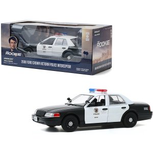 Greenlight 84111 2008 Ford Crown Victoria Police Interceptor White And