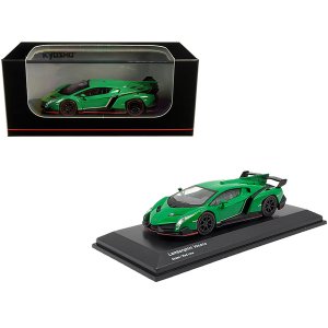 Kyosho KS07040A2 Lamborghini Veneno Green With Red Line 164 Diecast Mo