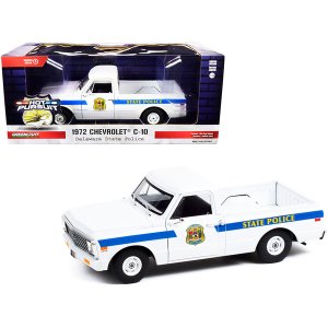 Greenlight 85531 1972 Chevrolet C-10 Pickup Truck White With Blue Stri