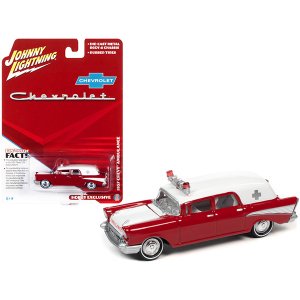 Johnny JLSP130 1957 Chevrolet Ambulance Kosmos Red And White With Whit