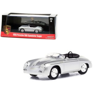 Greenlight 86597 1958 Porsche 356 Speedster Super Silver Metallic 143 