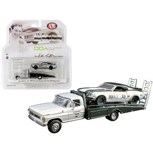 Greenlight 51271 Ford F-350 Ramp Truck Metallic Silver And 1969 Ford M