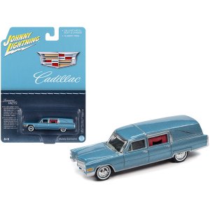 Johnny JLSP114 1966 Cadillac Hearse Light Blue Metallic Special Editio