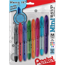 Pentel PEN BK91MNBP8M Mini R.s.v.p. Ballpoint Pens - Medium Pen Point 