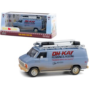 Greenlight 86560 1986 Dodge Ram Van Blue (dirty) Oh-kay Plumbing  Heat