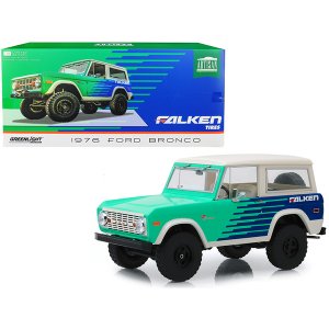 Greenlight 19070 1976 Ford Bronco Green And Blue With Cream Top Falken