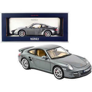 Norev 187623 2010 Porsche 911 Turbo Gray Metallic 118 Diecast Model Ca