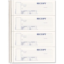 Dominion RED S16444WCL Rediform 3-part Wirebound Money Receipt Book - 