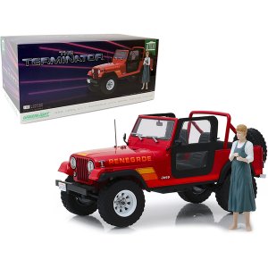 Greenlight 19060 1983 Jeep Cj-7 Renegade Red With Sarah Connor Figurin