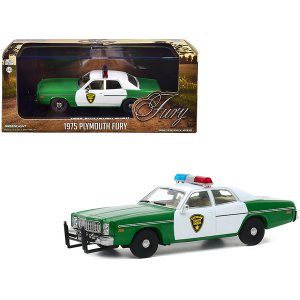 Greenlight 86595 1975 Plymouth Fury Chickasaw County Sheriff Green And