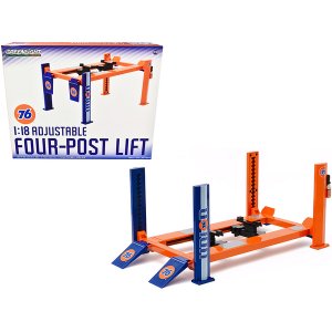 Greenlight 13579 Adjustable Four Post Lift Orange And Blue Union 76 Fo