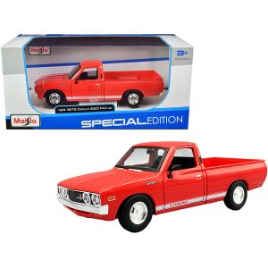 Maisto 31522 1973 Datsun 620 Li\'l Hustler Pickup Truck Orange With Wh