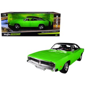 Maisto 32612grn 1969 Dodge Charger Rt Green With Black Top 118 Diecast