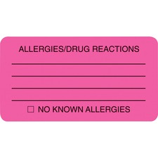 Tabbies TAB 01730 Allerydrug Reactions Alert Labels - 3 14 X 1 34 Leng